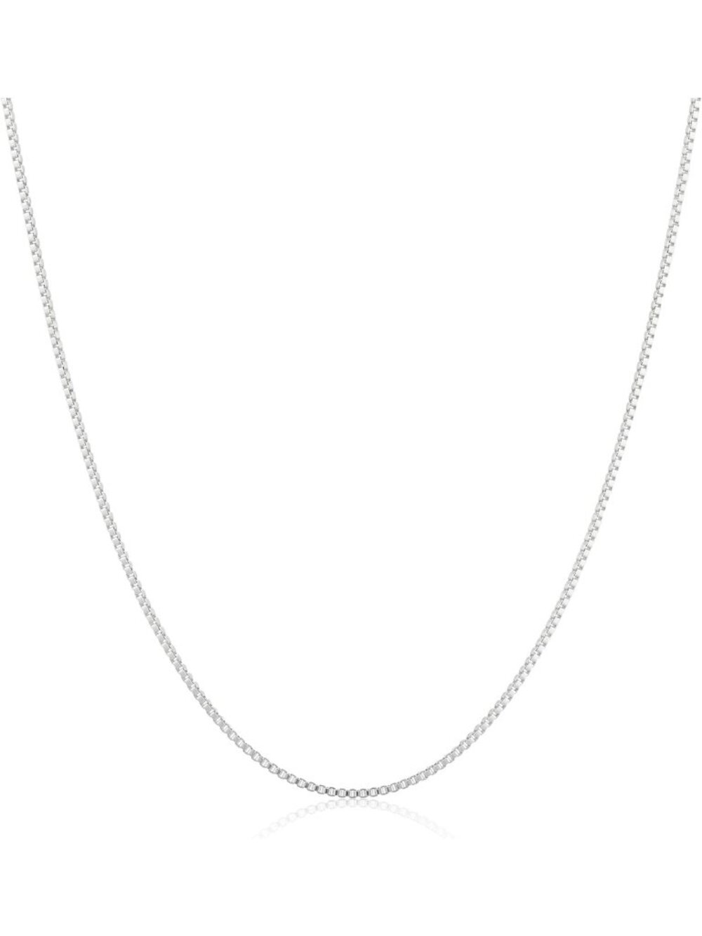 Thin 0.8mm Box Chain Necklace in Yellow Gold or Silver - Elegant & Versatile